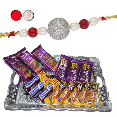 "Rakhi - JPJUN-21-94 (Single Rakhi) , Choco Thali - code RC10 - Click here to View more details about this Product